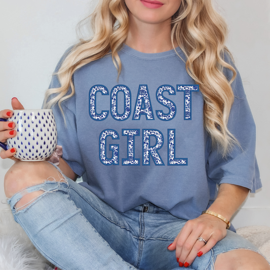 Coast Girl - Blue & White Pattern