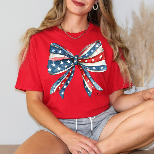 American Flag Bow Trendy