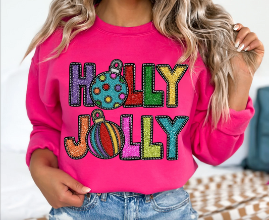 Holly Jolly - Faux Glitter