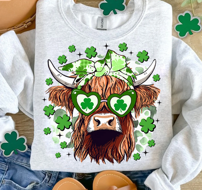 St. Patrick's Day Highland Cow